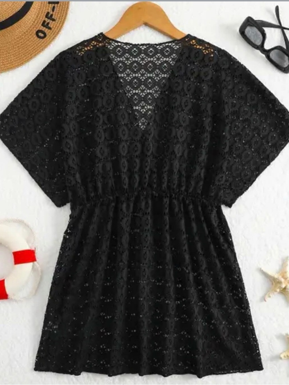 Black Lace Short Cover-Up girls swimsuit cover up . Size 10Y new black